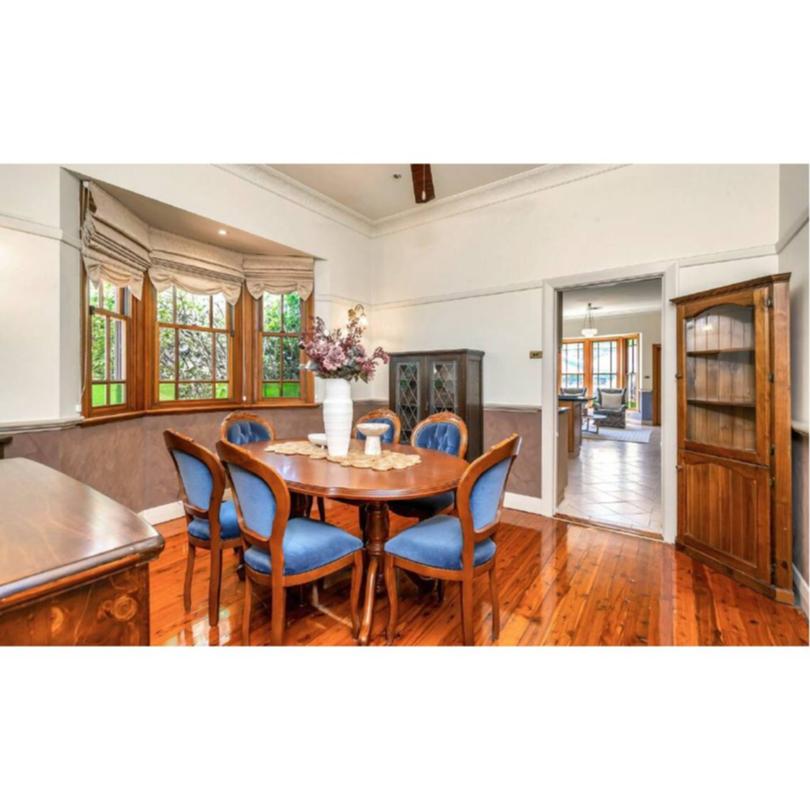 The dining room of the Merewether home.