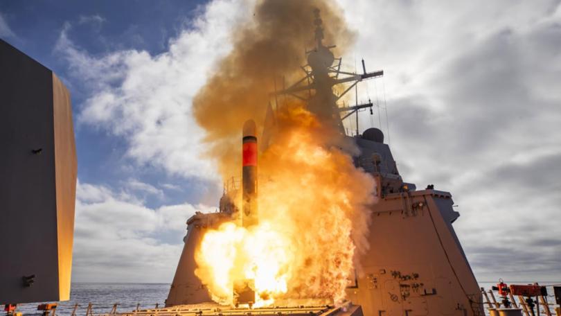 HMAS Brisbane has fired a Tomahawk missile off the coast of San Diego. (HANDOUT/LSIS DANIEL GOODMAN)