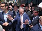 Prime Minister Anthony Albanese was met with chaotic scenes after visiting the Adass Israel Synagogue.