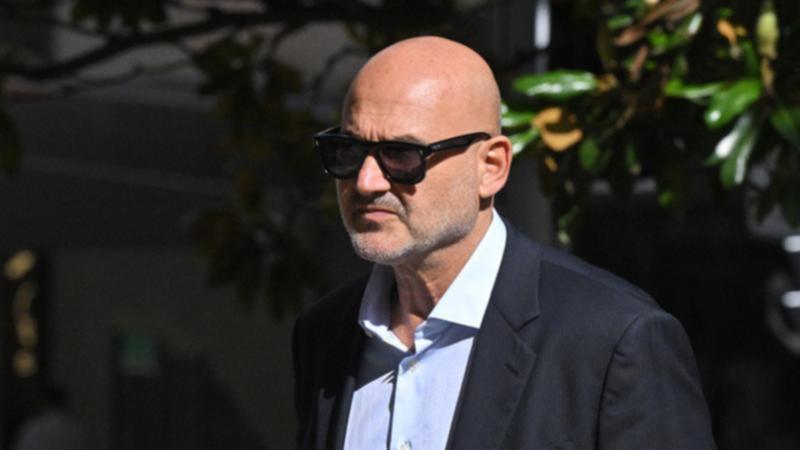 Restaurateur Alan Yazbek admitted holding a sign displaying a swastika at a pro-Palestine rally. (Mick Tsikas/AAP PHOTOS)