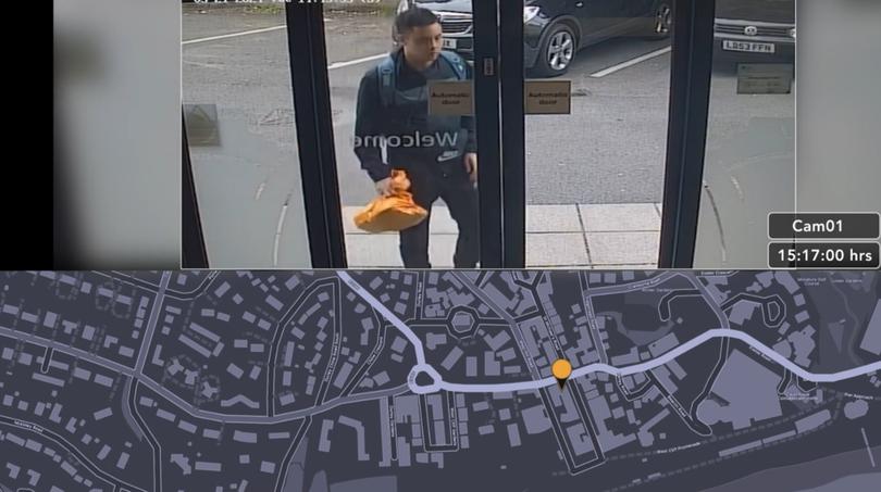 A CCTV grab dated 21/05/24 taken from footage issued by the Crown Prosecution Services (CPS) of Nasen Saadi arriving at a Travelodge hotel in Bournemouth, and a map of the location underneath. Issue date: Monday December 9, 2024.. See PA story COURTS Bournemouth. Photo credit should read: CPS/PA Wire NOTE TO EDITORS: This handout photo may only be used for editorial reporting purposes for the contemporaneous illustration of events, things or the people in the image or facts mentioned in the caption. Reuse of the picture may require further permission from the copyright holder. . Issue date: Monday December 9, 2024. PA Photo. See PA story COURTS Bournemouth . Photo credit should read: Crown Prosecution Services/PA Wire NOTE TO EDITORS: This handout photo may only be used in for editorial reporting purposes for the contemporaneous illustration of events, things or the people in the image or facts mentioned in the caption. Reuse of the picture may require further permission from the copyright holder.