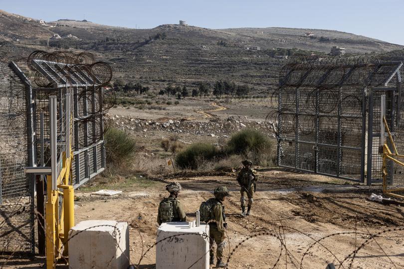 Israeli soldiers on Monday along the border fence with Syria by the Druze village of Majdal Shams in the occupied Golan Heights. 