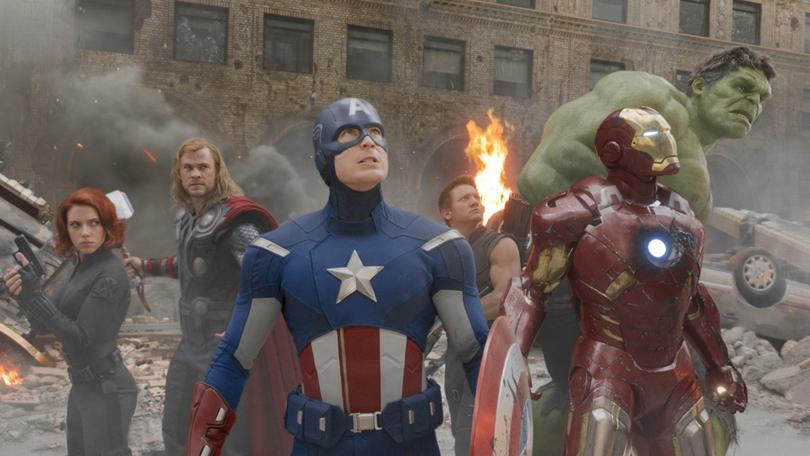 Marvel's The Avengers..L to R: Black Widow (Scarlett Johansson), Thor (Chris Hemsworth), Captain America (Chris Evans), Hawkeye (Jeremy Renner), Iron Man (Robert Downey Jr.), and Hulk (Mark Ruffalo)..Ph: Film Frame ..? 2011 MVLFFLLC.  TM 