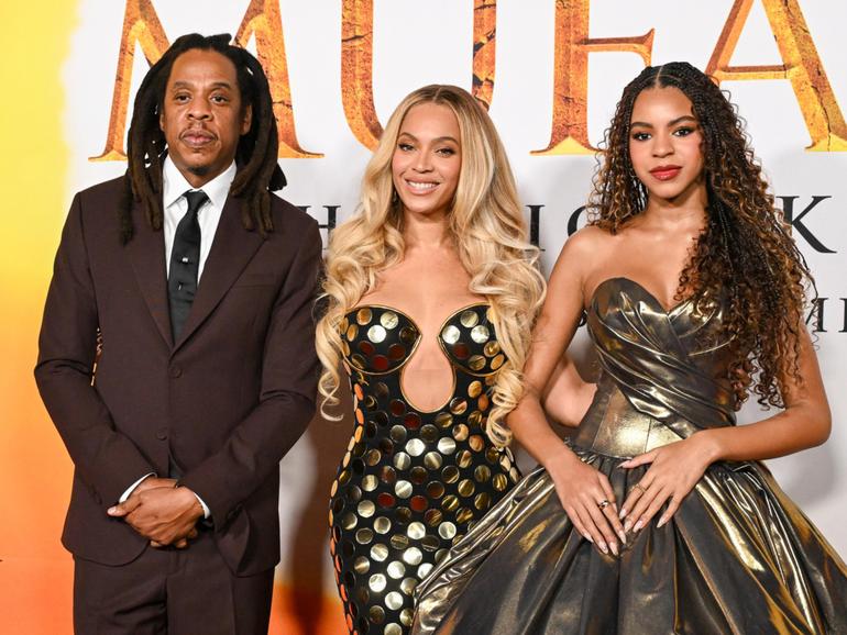 Jay-Z, Beyoncé, Blue Ivy Carter at the Mufasa: The Lion King premiere.