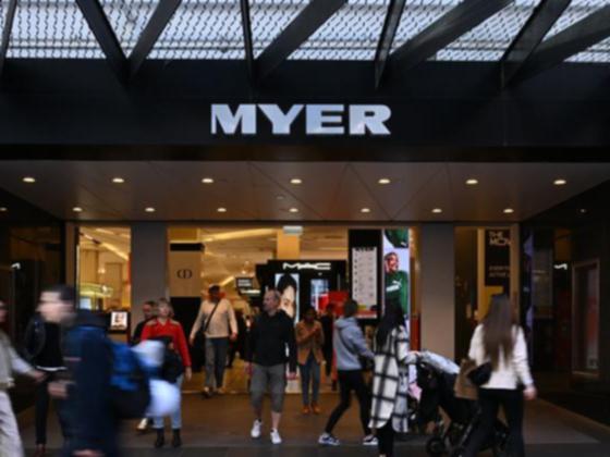 Myer's 2023/24 results show total profit after tax fell 26 per cent to $52.6 million. (Joel Carrett/AAP PHOTOS)