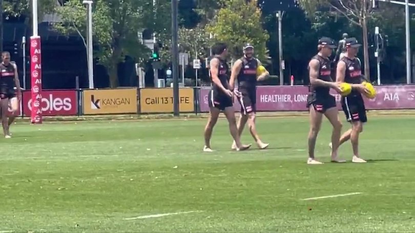 Players spotted walking barefoot.
