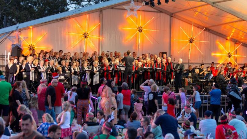 Families at the Bayside Carols in Brighton East on Tuesday night watched on in horror as a fight broke out. 