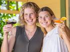 Sisters Katie and Ashleigh Isenbarger with their non-alcoholic beverages. 