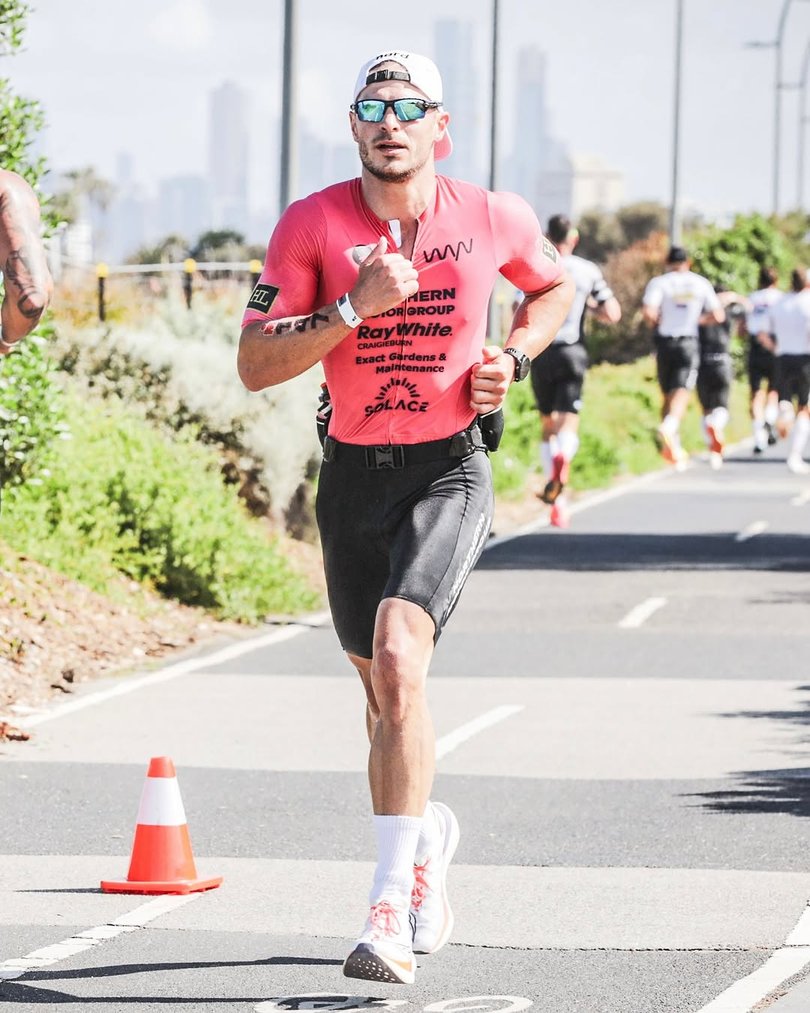 David Zaharakis on the roads in his Ironman journey.