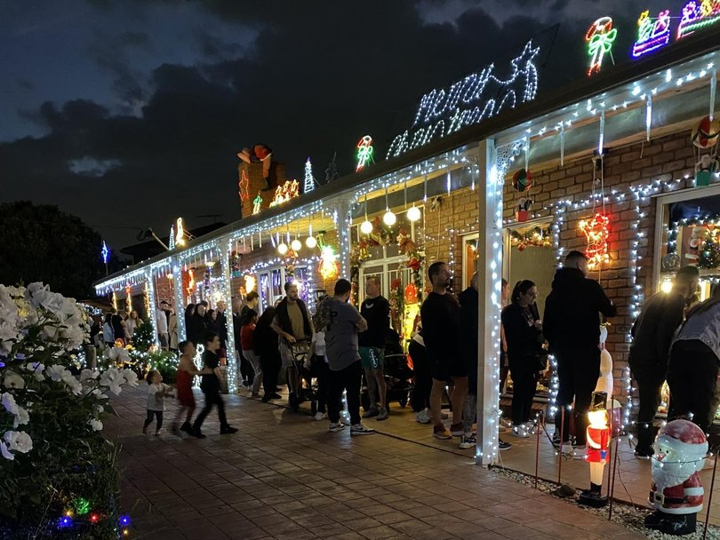 This large display in Melbourne’s northwest is a large display with the lot: music, Christmas statues, a nativity scene, lights and multiple window displays.
