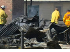 Royal Hotel Gurley completely destroyed after being engulfed in flames.