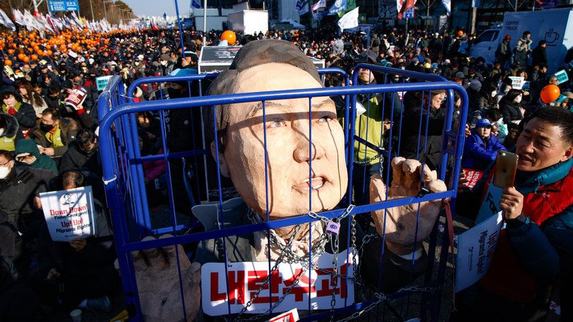 Approximately 2 million citizens gather in Yeouido, Seoul, South Korea to wait for President Yoon Suk Yeol’s impeachment.