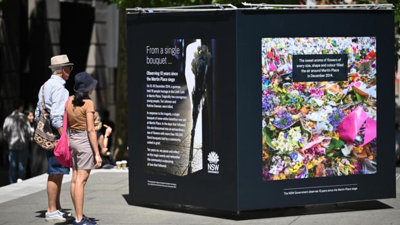 It's been 10 years since the Lindt Cafe siege in which two people died. (Dean Lewins/AAP PHOTOS)