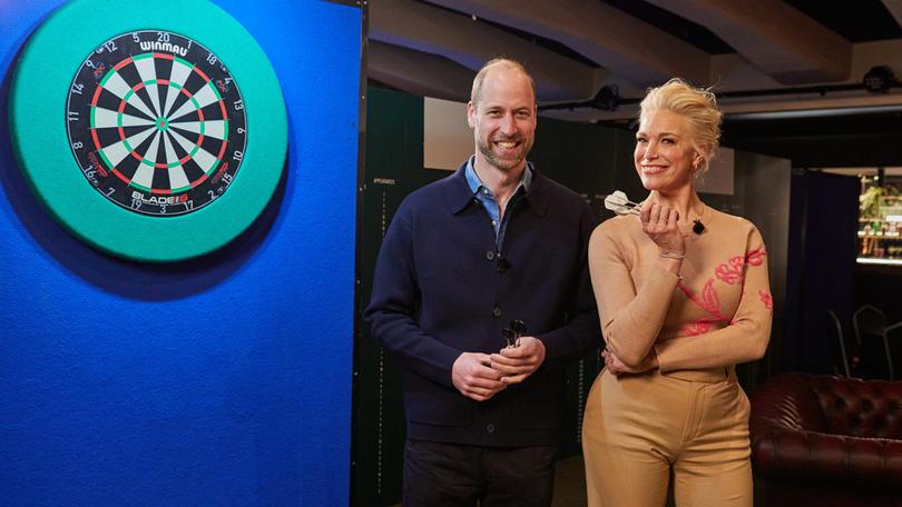 Prince William and Hannah Waddingham at the pub