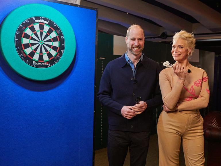 Prince William and Hannah Waddingham at the pub