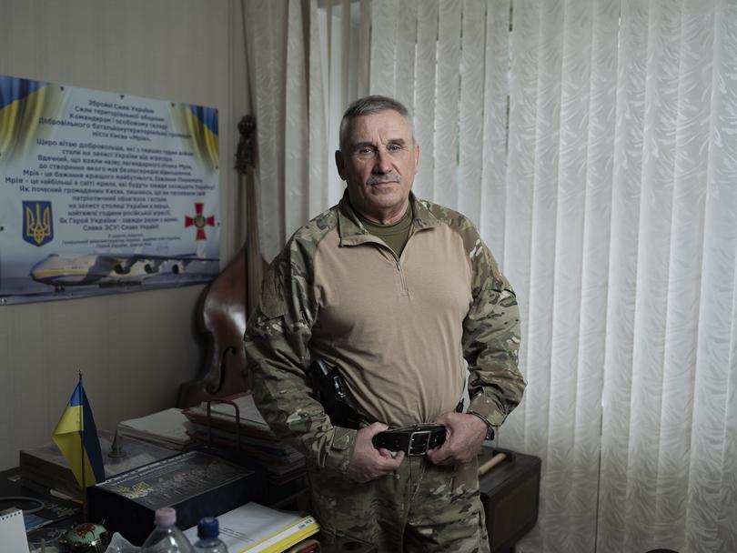 Serhii Sas, 67, a former judge on Ukraine's Constitutional Court and former air assault soldier in the Soviet military. 