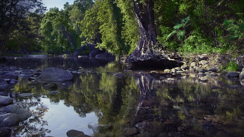 Devil's pool and Babinda Boulders tourist attraction near Cairns, Far North Queensland, Australia.