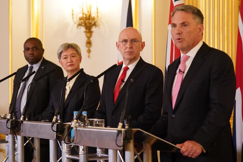 Marles (far right) met with (L-R) UK Foreign Secretary David Lammy, Australian Foreign Affairs Minister Penny Wong, and UK Defence Secretary John Healey in London.