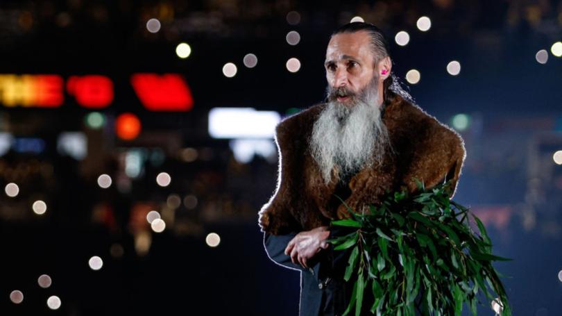 Uncle Colin Hunter often performs ‘Welcome to Country’ ceremonies at AFL games.