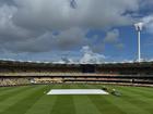 The scene at the Gabba on Tuesday afternoon.