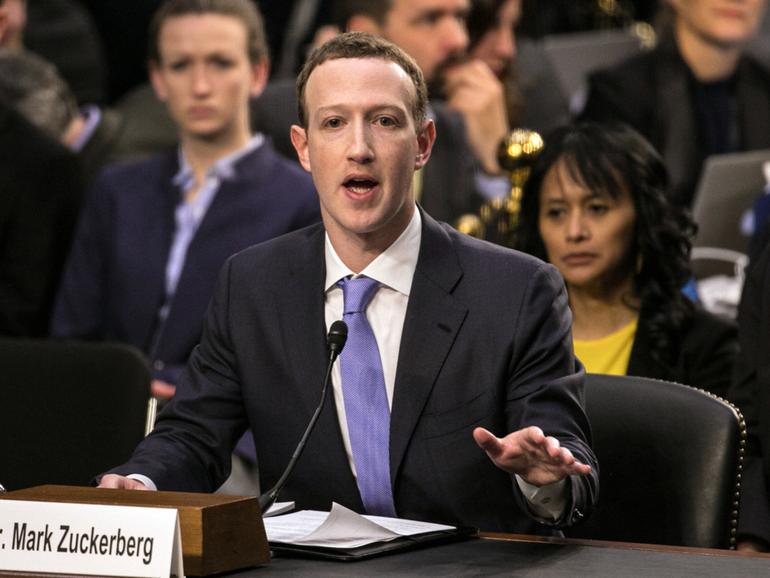 Facebook co-founder and CEO Mark Zuckerberg testifies before a combined Senate Judiciary and Commerce committee hearing in 2019 over the Cambridge Analytica scandal.