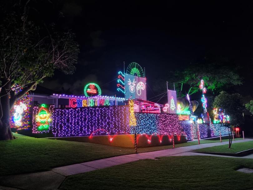 Giant displays take the stage here at 27 Minimine Street, Stafford, whether it is massive inflatables, Christmas Trees or LED projections towering up from the roof.