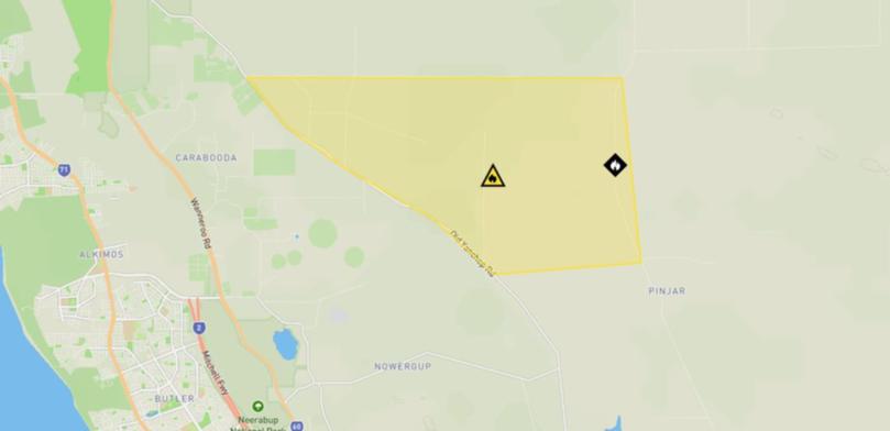 A bushfire advice warning is also in place for residents in parts of the City of Wanneroo.