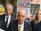 Former radio broadcaster Alan Jones leaves the Downing Centre local court in Sydney.