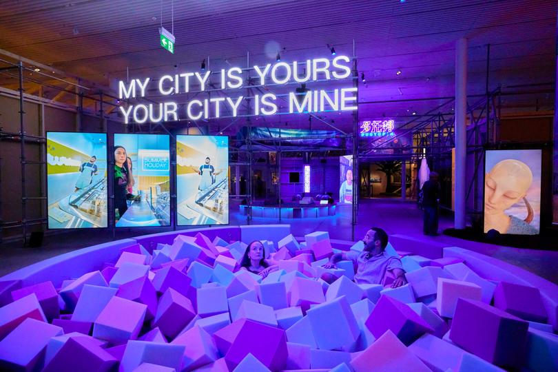 A foam pit in the Cao Fei: My City is Yours ??: ???? exhibition at the Art Gallery of New South Wales.