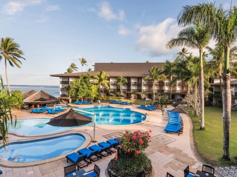 Seven guests of the Warwick Resort on Fiji's Coral Coast, including at least four Australians, were hospitalised in an alleged mass poisoning incident.