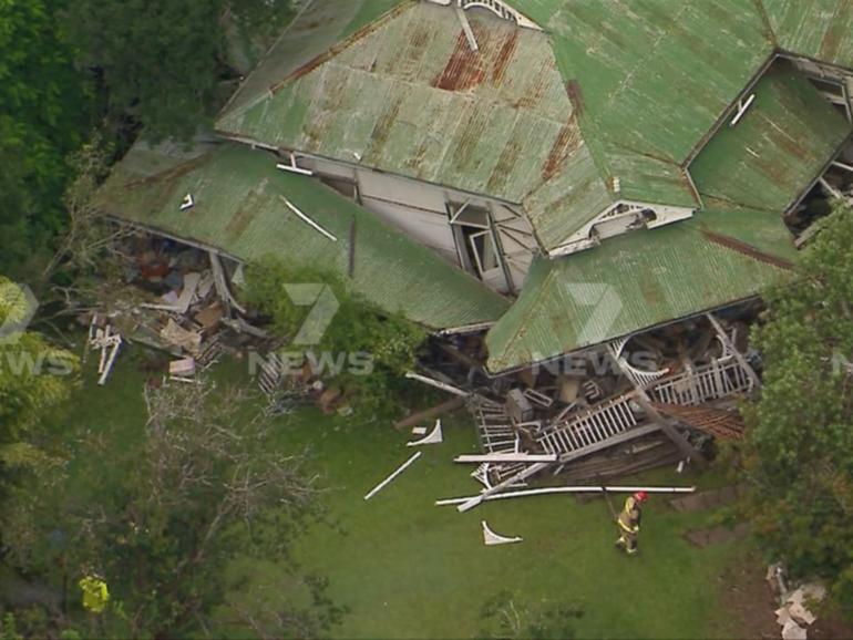 Woman injured in Brisbane house collapse.