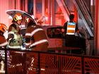 A car was rammed into the front of a Nando’s on Barkly St in Footscray about 2.15am on Friday.