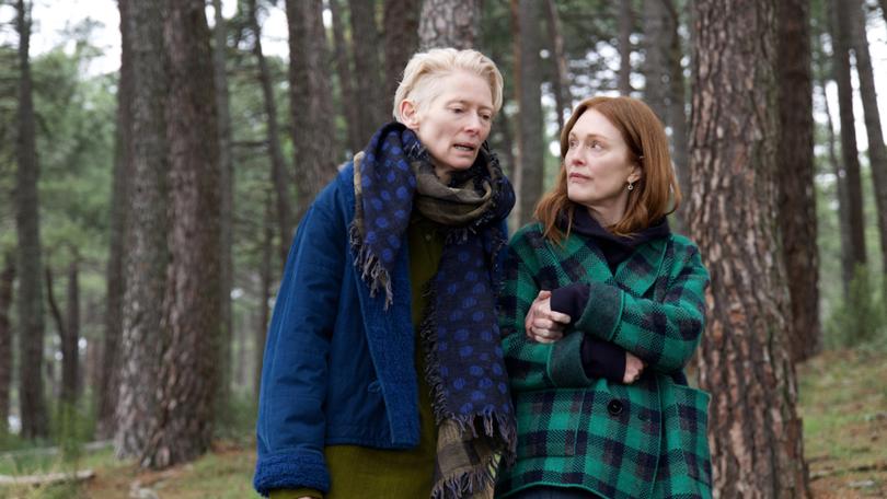 Tilda Swinton and Julianne Moore in The Room Next Door.