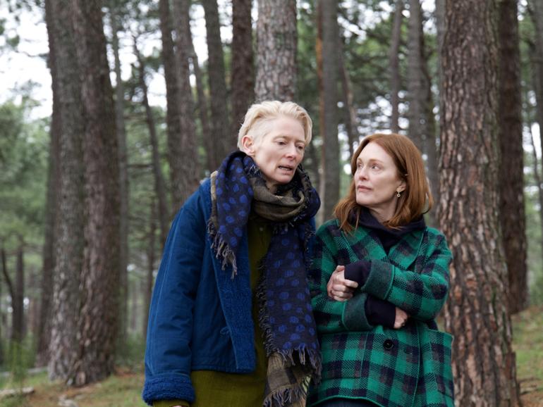 Tilda Swinton and Julianne Moore in The Room Next Door.