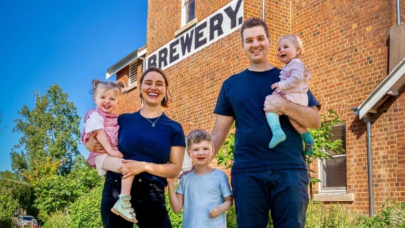 Billson’s owners Nathan and Felicity Cowan and their children.