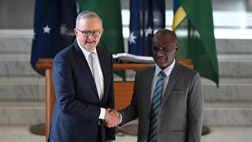 More Australian support for Solomon Islands policing and security comes after a meeting of leaders. (Lukas Coch/AAP PHOTOS)