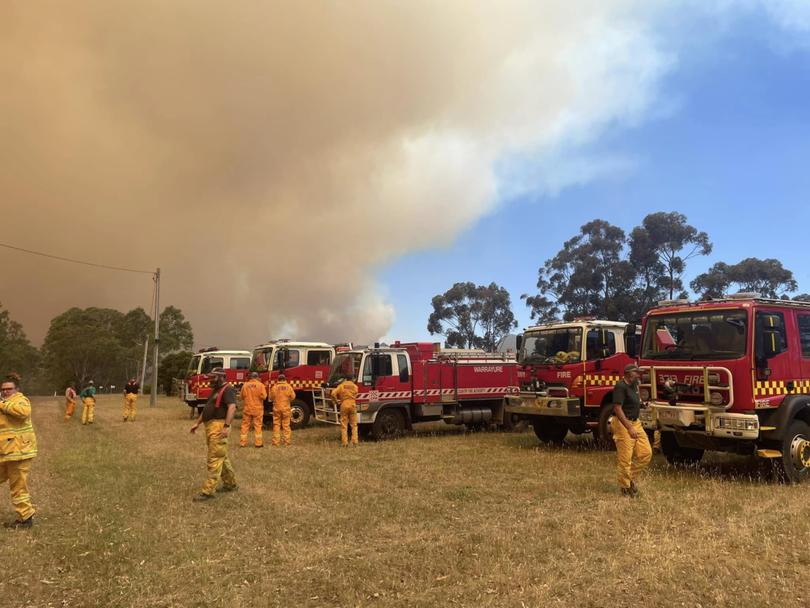 Crews from the Hamilton Fire Brigade were tasked with fighting the growing Grampians blaze on Thursday.