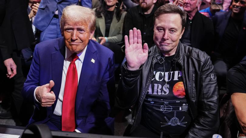 Elon Musk with Donald Trump at a recent UFC fight.