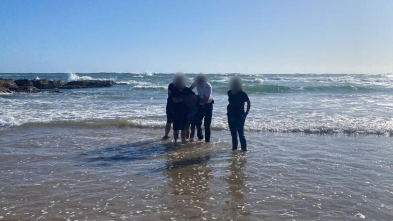 A 30-year-old male Greek national was arrested in the water at Birubi Beach in Anna Bay over his alleged role in a meth import.