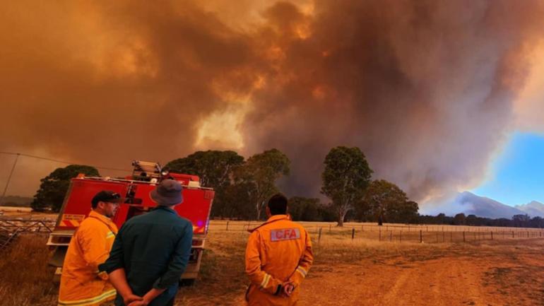 Authorities are on high alert as hot and windy conditions pose extreme fire threats in three states. (HANDOUT/CFA)