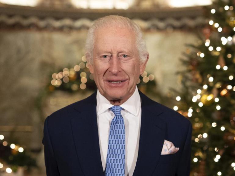 The King has used a Christmas address to thank those who provided his cancer treatment. (AP PHOTO)