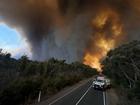 CFA personnel at an out of control bushfire in the Grampians National park, in Victoria.