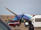 A view of the scene after an Azerbaijan Airlines flight crashed near the Kazakh Caspian city of Aktau on December 25, 2024. 