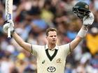 Steve Smith celebrates his century.