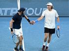 Jordan Thompson (L) has slammed the doping ban of doubles partner Max Purcell (R). (Darren England/AAP PHOTOS)