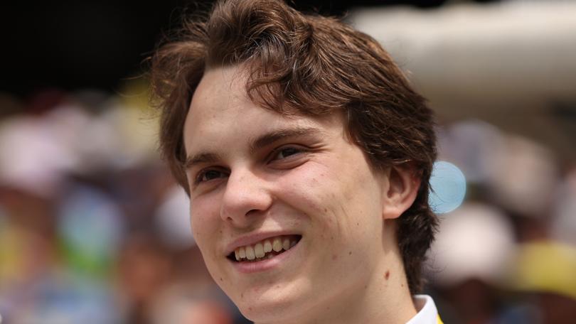 Formula 1 driver Oscar Piastri watches the action during day three of the Boxing Day Test. 