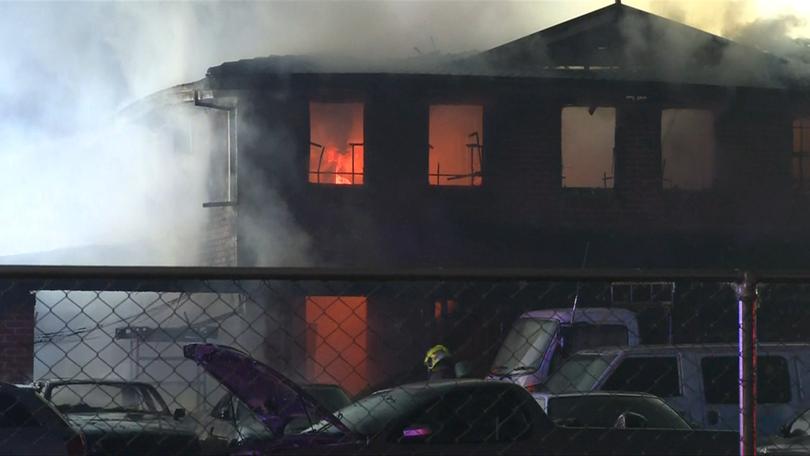 The fire was so intense the roof crumbled to the ground about 4am.