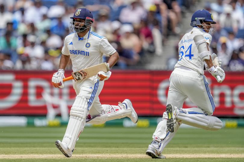 Pant and Jaiswal running between the wickets.