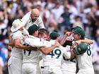 Australia celebrate victory in the fourth Test.