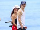 Cruz Beckham and girlfriend Jackie Apostel on the iconic Ipanema Beach in Rio de Janeiro.